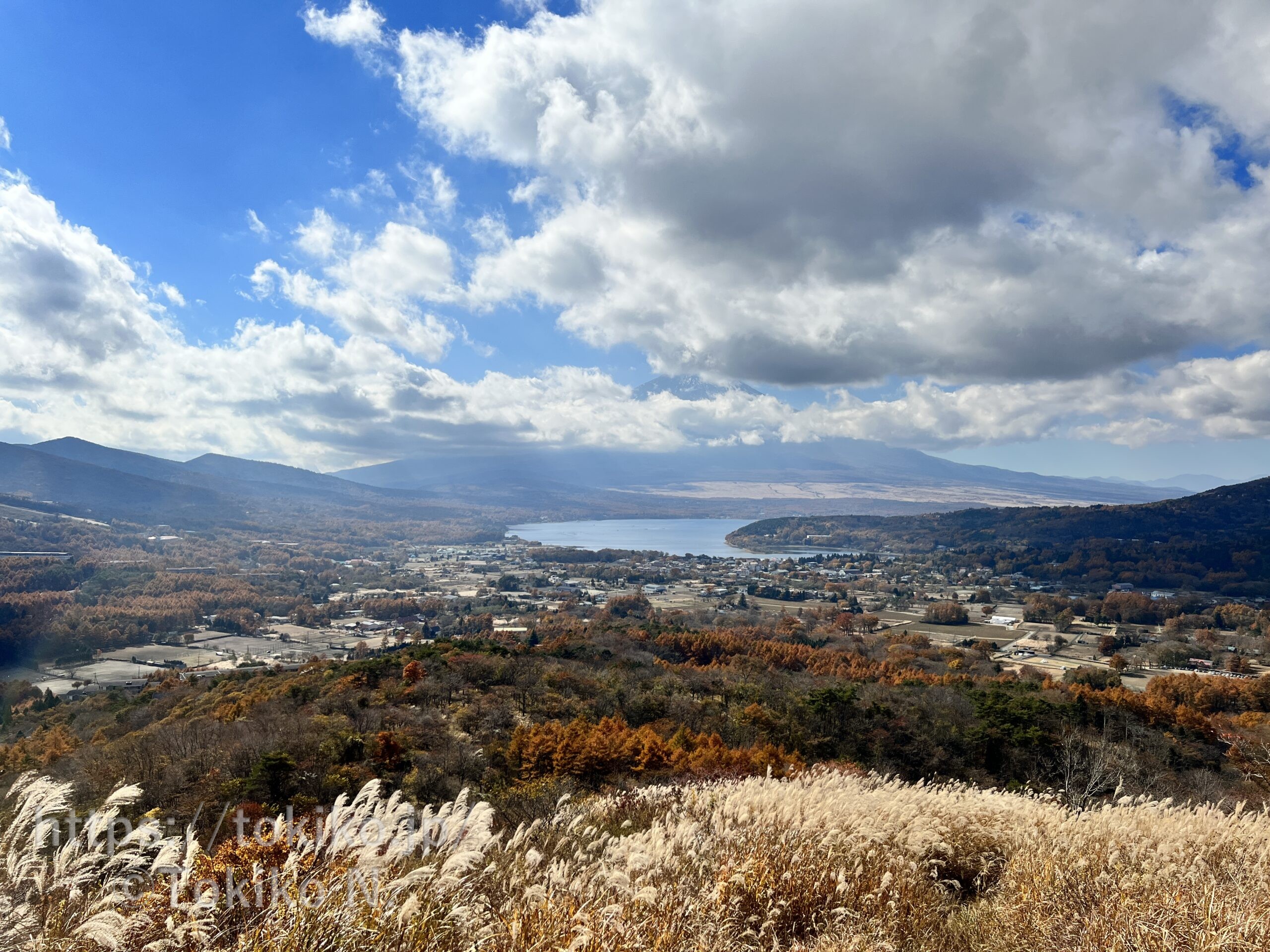 高指山から山中湖と富士山
